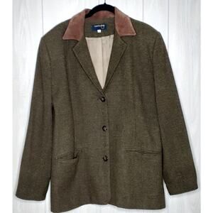 Vintage Ladies Country Shops 100% Wool Blazer Jacket 3 Button Pockets Size M
